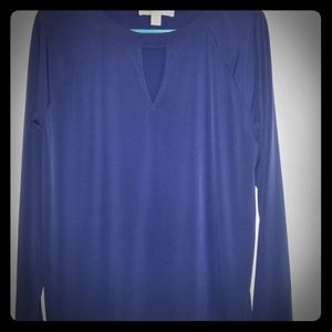 Navy blue long sleeved blouse